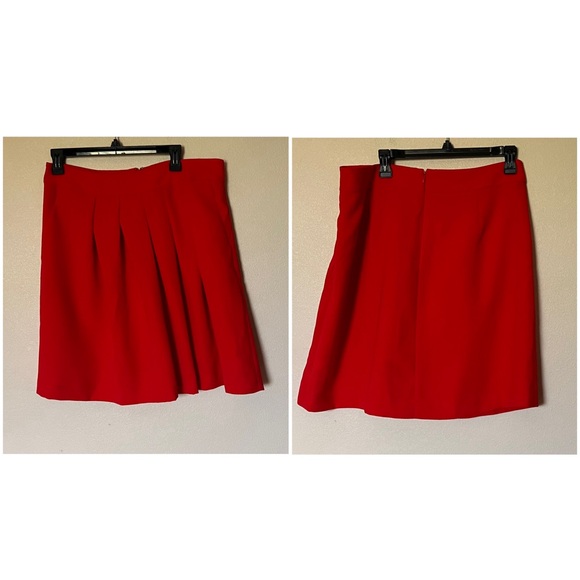 Banana Republic Red A-Line Mini Skirt Pleated Cocktail - Picture 3 of 12